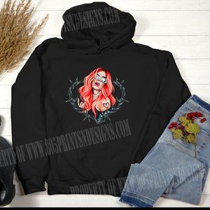 Karol G, La Bichota, Strip Love Tour Red Hair Black Hoodie